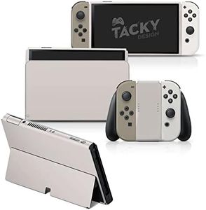 TACKY DESIGN Colorwave Solid Skin Compatible with Nintendo Switch OLED Skin - Color Blocking Vinyl 3M Nintendo Switch OLED Stickers Set - Switch OLED Skin for Console, Dock, Joy Con - Decal Full Wrap