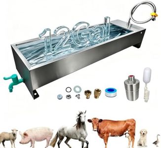 Paiaojia Automatic Livestock Water Trough Animal Stainless Steel Larger Automatic Waterer with Float Valve Kit for Goat Cattle Horse Hog Pigs Dog Water Dispenser Outdoor, 39.5"*11.8"*7.8",12 Gallons