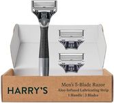 Harry's Razors for Men, 1 Handle (Charcoal) and 3 Razor Blade Refills with German Engineered 5-Blade Technology, Stocking Stuffer For Men