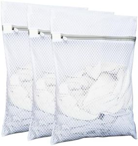 3Pcs Durable Honeycomb Mesh Laundry Bags for Delicates, 12 x 16 Inches Reusable Wash Bag for Lingerie, Underwear, Bra, Silk and Socks (Medium)