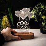Artistic Gifts 3D Illusion Personalized LED Table Lamp for Couples| Customized Name Night Lamp for Wedding Marriage Anniversary| Wedding Return Couple Gift for Friend, Parents, Wife, Husband Design 11