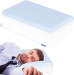 Memory Foam Cubic Pillow Side Sleeper Pillow for Neck and Shoulder Pain Relief | Supportive and Soft Cuboid Cervical Pillow for Side Sleeping | 2 in 1 Cooling Bed Pillow - 20''x12''x6'' Thick