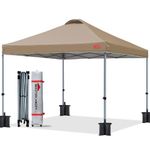 MasterCanopy Durable Ez Pop-up Gazebo Tent with Roller Bag(2.5x2.5M,Khaki)