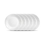 DIVA from La Opala from La Opala Glass Plain Classique Collection Full Plate Set - 6 Pieces (White, 10 inch), Standard