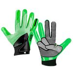 Grip Boost Peace, Shaka and Hook 'Em Pro Elite Football Gloves - Adult Sizes, Lime Black, X-Large