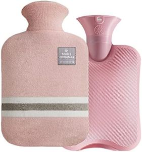 Hot Water Bottle with Cover, 2 L Hot Water Bag Warm Water Bottle for Bed, Hot Bottle Water Bag for Hand & Feet Warmer for Kids, Men & Women, Hot & Cold Compress