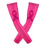 Yxmeiguo Sports Compression Arm Sleeve - 2 Sleeves Adult Pink Arm Sleeves - Baseball Football Basketball Cycling Sports, Pink, Small-Adult