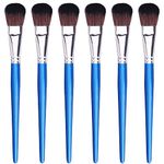 GACDR 1 Inch Mop Brush for Acrylic Painting, 6 Pieces Oval Blending Brushes for Acrylic Painting with Short Wooden Handle for Acrylic, Watercolor, Face Body Art