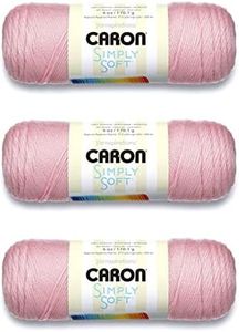 Caron Simply Soft Soft Pink Yarn - 3 Pack of 170g/6oz - Acrylic - 4 Medium (Worsted) - 315 Yards - Knitting, Crocheting & Crafts