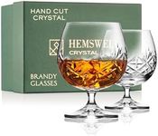 Hemswell Crystal Brandy Snifter Set of 2 Cognac Glasses - Small Snifter Glasses for Scotch, Brandy or Whisky - Elegant and Exquisite Cognac Balloon Glasses - European Crystal 8.5oz - Glenrigg Design