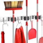 The Good Stuff Mop and Broom Holder Wall Mount, Keep your Closet and Garage Tidy with a Heavy Duty Hanging Organizer - Rack Hanger for Tools, Sports, and Cleaning Equipment