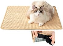 ChicWow Cat Scratch Pad, 23.6 X 15.7In Cat Scratching Pad with Adhesive Hook Tape, Sisal Scratching Pads for Indoor Cats, Stick on Floor Couch as Cat Scratch Furniture Protector, Cat Wall Scratcher