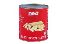 Neo Sliced Fresh Baby Corn 2.8 Kg Tin I Ready-to-Eat Fibre-Rich Topping for Snacks and Salads I Enjoy as topping for Pizza, Salad, Burger and Sandwich I Mix in your cheese Dip or Salsa I