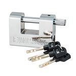 FJM Security SPSA80-KD 3-1/8" Triple Chrome Plated D-Shaped Security Padlock, Keyed Different