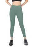 Mehrang Stretchable Yoga Pants for Women & Gym Pants for Women Workout with Mesh Insert & Side Pockets (in, Alpha, 3XL, Teal)