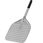 Vivo Technologies Aluminum Perforated Pizza Peel 12 Inch Perforated Pizza Peel with Long Handle Non-Stick Pizza Shovel for Professional Bakery Baking Pizza, Bread