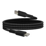 Belkin BoostCharge braided USB C to fast charger cable, USB type C charger cable fast charging for iPhone 16, 15, Samsung Galaxy S24, S23, Pixel, iPad, MacBook, Nintendo and more - 1m, Black