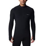 Columbia Men's Long Sleeve Baselayer with Half Zip, Midweight Stretch Black