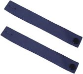 Sunnydaze 13-Inch Outdoor Curtain Tiebacks with Buttons - Spun Polyester with Resin Buttons - 2-Pack - Blue