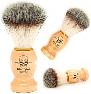 Menesia Shaving Brush for Men, Wood handle Shave Brush,Mens Shaving Cream & Soap Brush (skull)