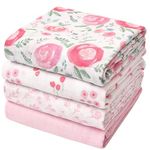 david's kids 4 Pack Baby Muslin Swaddle Blankets, 100% Cotton Swaddling Blankets Wrap for Girls, Ultra Soft Breathable Receiving Blanket, New Born Essentials, Floral