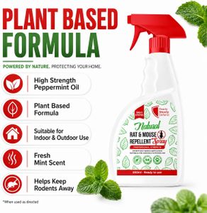 Peppermint Rodent Repellent Spray 500ml – Natural Mouse Deterrent