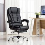 Kepler Brooks Office Chair | 3 Years Warranty | Chairs for Office Work, Chair for Office Work at Home, Diwali Gifts, Ergonomic Chair, Padded Arms & Leg Rest, Wooden Frame (Italia Premium, Black)