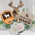 Gone Hunting - Deer Hunting Camo Baby Shower or Birthday Party Centerpiece Sticks - Table Toppers - Set of 15