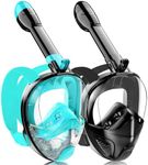 Full Face Snorkel Mask for Adults Teen, Snorkeling Gear with Detachable Camera Mount,Panoramic 180° View, Anti-Fog Anti-Leak Snorkling Set for Man and Women (Black Green+Black)