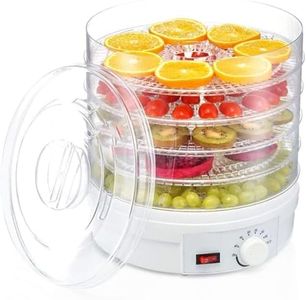 5-Tray Electric Food Dehydrator Machine with Adjustable Temperature Control - BPA Free Stackable Food Dryer for Fruits, Vegetables, Herbs, Meats and Jerky - For Healthy Homemade Dried Foods