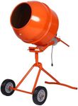 5 CU FT Electric Cement Mixer, Portable Electric Concrete Mixer Machine with Wheel and Stand, 120V Power Cement Mixer Machine for Stucco Mortar Seeds Fodder