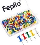 FEPITO 300 Pcs Drawing Push Pins Map Thumb Tacks Multi-Colored Pins for Cork Board Decorative Office