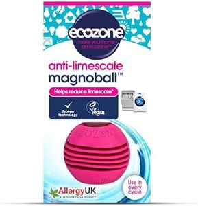 Ecozone Magnoball Anti-Limescale Device for Dishwashers & Washing Machines, Reusable Magnetic Limescale Remover & Descaler, Drum & Interior Cleaner, Vegan & Non Toxic, Scientifically Proven, Pink