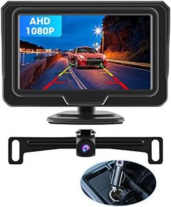 【6 Guide Line Modes】 Backup Camera 1080P AHD Back up Camera Systems for Car Backup Cameras w 4.3'' LCD Monitor Reverse Rear View Camera Kit for RV Trucks Pickup Cars IP68 Night Vision DIY Guide Line