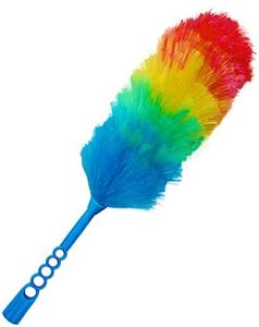 Upgrade Rainbow Static Feather Duster with Beandable and Washable Head - More Fibers Bigger Head and Brighter