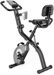 ATIVAFIT 3-in-1 Foldable Exercise Bike for Home, Upright & Recumbent Indoor Bike with 8-Level Magnetic Resistance, Resistance Bands, Quiet Cardio, Adjustable Seat