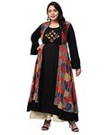 Yash Gallery Rayon Geometric Print Black Anarkali Diwali Kurta, Comfortable Women's Wear