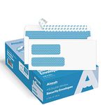 #9 Double Window SELF-SEAL Security Business Mailing Envelopes for Invoices, Statements & Legal Documents, QUICK-SEAL Closure, Security Tinted - Size 3-7/8 x 8-7/8 - 24 LB - 500 Count (30139)