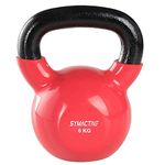 Amazon Brand - Symactive Vinyl Coated Solid Kettlebell for Gym Exercises, 6 kg