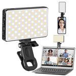 MORELOCO 120 LED Selfie Light High Power Rechargeable Clip Fill Video Light with Front & Back Clip, 3000mAh, 3 Light Modes for Phone, iPhone, Android, iPad, Vlog, TikTok, Video Conference