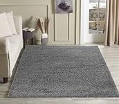 Serdim Rugs Living Room Shaggy Area Rugs, Polypropylene, Silver Grey, 60x110cm(2'x3'7)