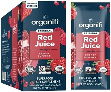 Organifi GO Packs - Red Juice Organic Superfood Powder Drink for Natural Energy Support - 14 Travel Servings - Only 2 grams of Sugar per Serving - Vegan, Keto Friendly - No GMOs, Gluten, Dairy or Soy