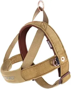 EzyDog Quick Fit Dog Harness – No Pull Harness for Training, Everyday Walking, and Easy Control - Adjustable Fit, Reflective, and Padded (Large, Corduroy)