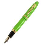 Jinhao 159 Big Heavy Barrel Medium Nib Fountain Pen with Golden Clip - Green