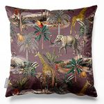 Izabela Peters Cushions With Covers Included, Filled Cushion, Eco-Friendly Velvet Cushions, 40 cm, Safari Voyage - Italian Grape, Chair Cushions, Sofa Cushions, Seat Cushions, Large Cushions