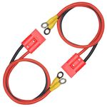 2Pack 50A 7AWG Connector Plug Cable with O Ring Battery Connect, Electric Forklift Charging Plug, Battery Quick Disconnect Wire Connectors for Battery Cars, Sightseeing Cars, Tractors, Motors Red