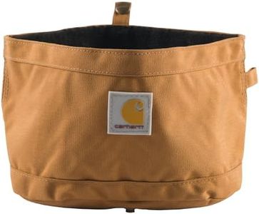 Carhartt Nylon Duck Travel Dog Bowl, Packable Dog Bowl for Food and Water, Carhartt Brown, 10 Cup Capacity