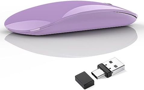 Uiosmuph G11 Mouse Wireless Ricaricabile, Mouse Senza Fili Silenzioso, 2,4 GHz con Ricevitore di Tipo C e USB per Laptop/PC/Mac/Chromebook, Purple