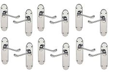 Golden Grace 6 Pairs of Epsom Style Victorian Shaped Door Lever Latch Premium Door Handle Polished Chrome