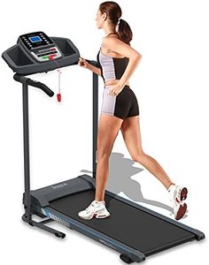 SereneLife Treadmill with Incline Manual, Folding Treadmill for Home Office, Foldable Treadmill for Walking and Running: LCD Display, Compact Design, Preset Training Modes, Bluetooth & Apps
